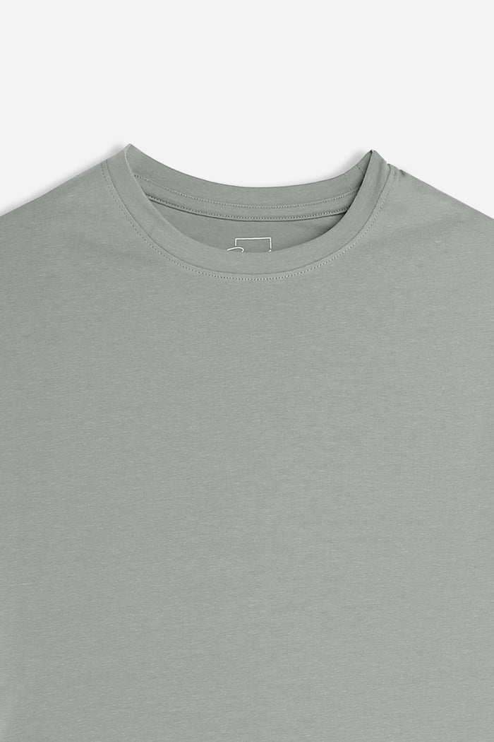 T-SHIRT GIROCOLLO BASIC STRETCH GRIGIO SCURO