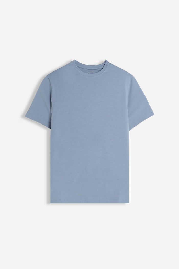 T-SHIRT GIROCOLLO BASIC STRETCH POLVERE