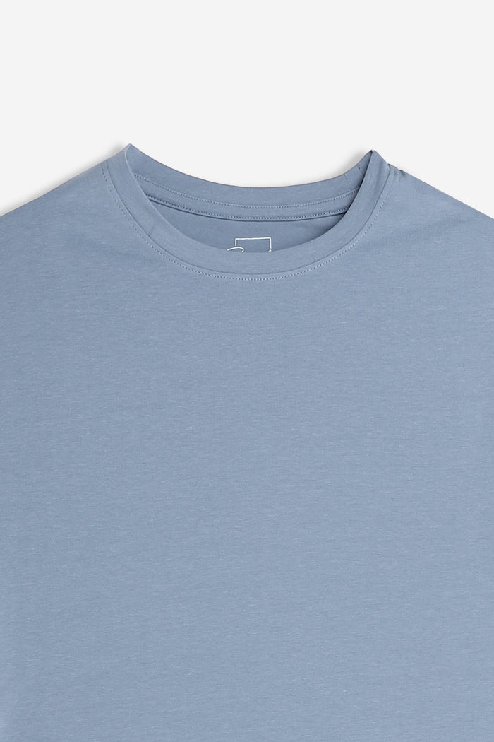 T-SHIRT GIROCOLLO BASIC STRETCH POLVERE