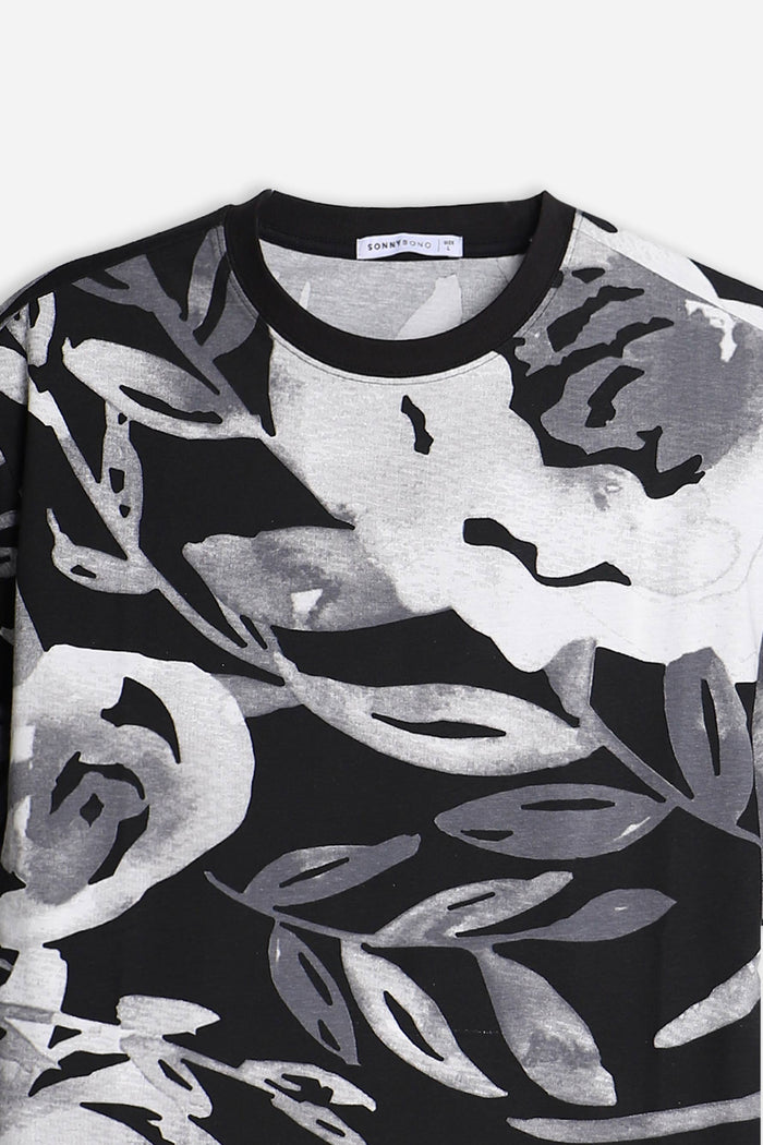 T-SHIRT GIROCOLLO FANTASIA F NERO
