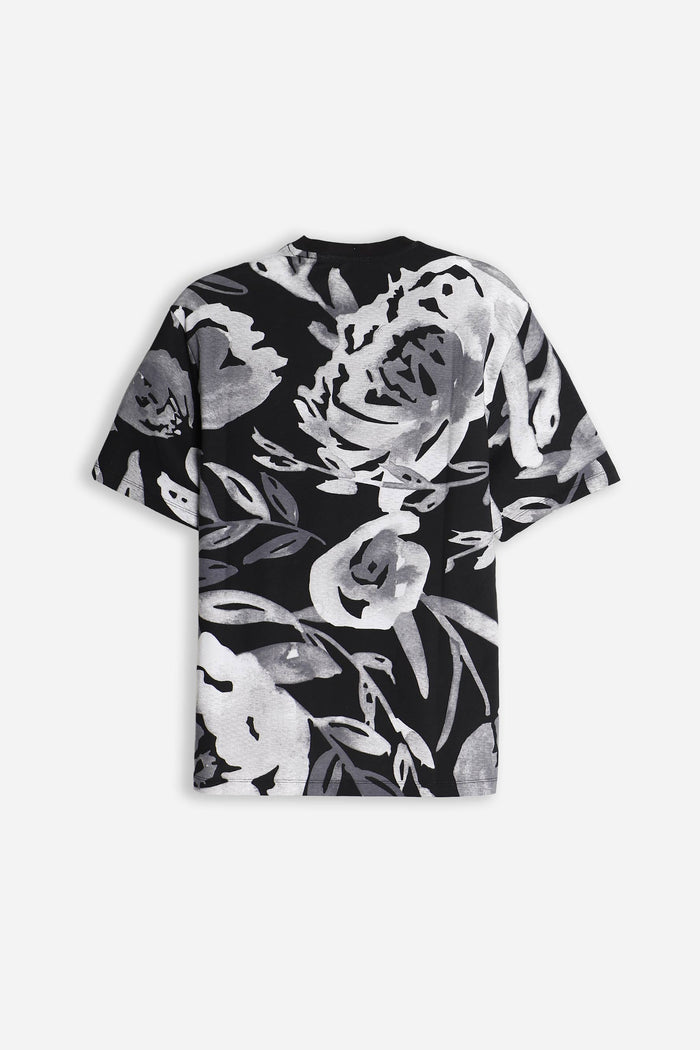 T-SHIRT GIROCOLLO FANTASIA F NERO