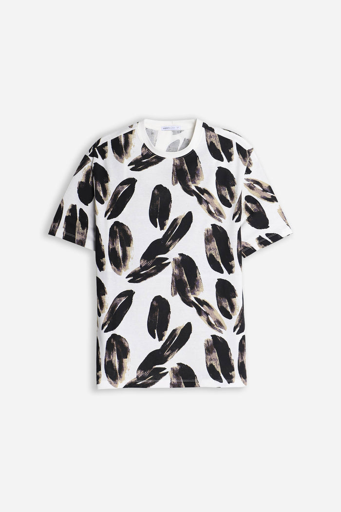 T-SHIRT GIROCOLLO FANTASIA F PANNA