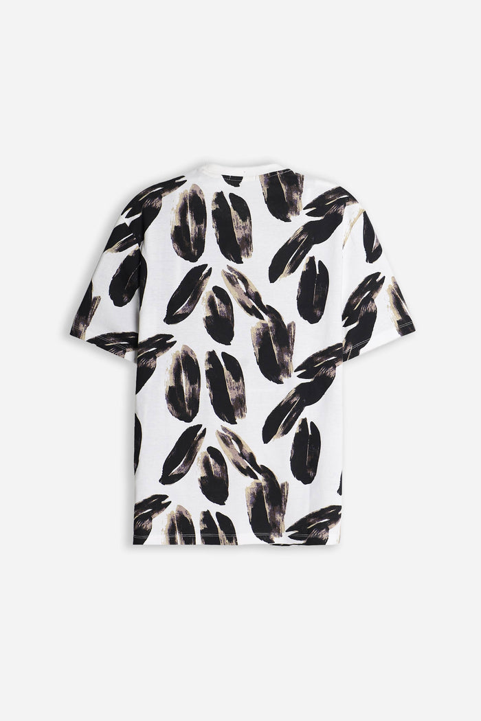 T-SHIRT GIROCOLLO FANTASIA F PANNA