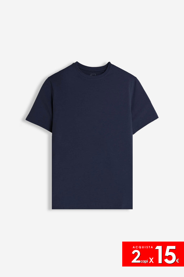 T-SHIRT GIROCOLLO MANICA CORTA BLEU