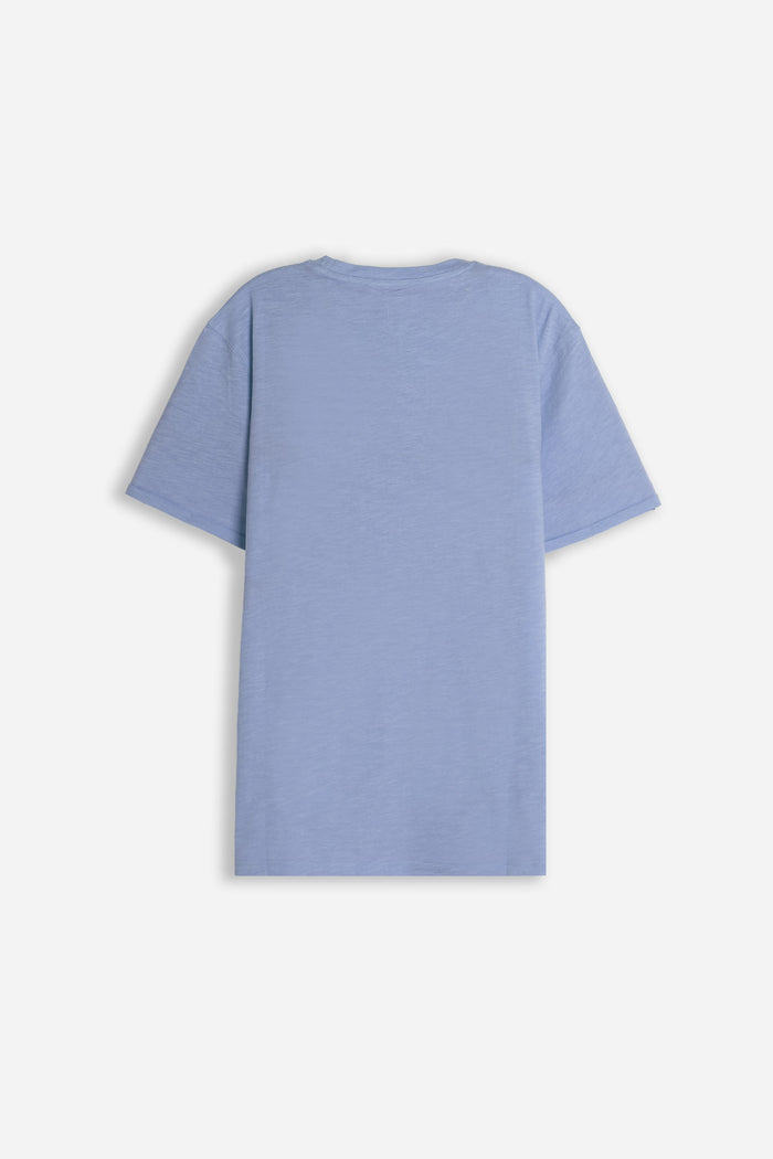 T-SHIRT GIROCOLLO SLUB  CON TASCHINO AVION