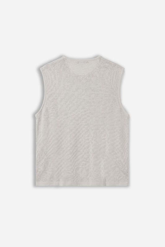 T-SHIRT GIROCOLLO SMANICATA IN MAGLINA GRIGIO GHIACCIO