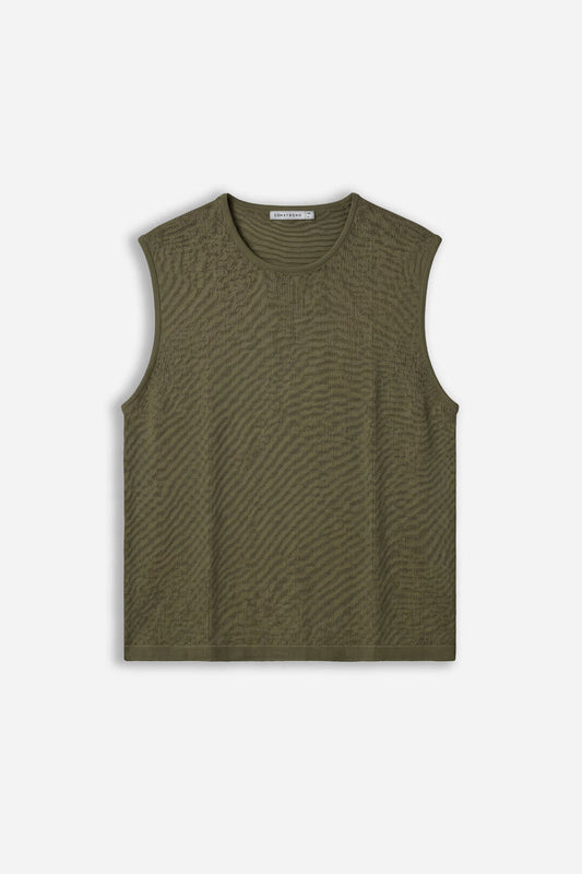 T-SHIRT GIROCOLLO SMANICATA IN MAGLINA VERDE MILITARE