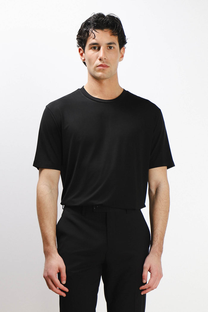 T-SHIRT GIROCOLLO SOFT TOUCH NERO