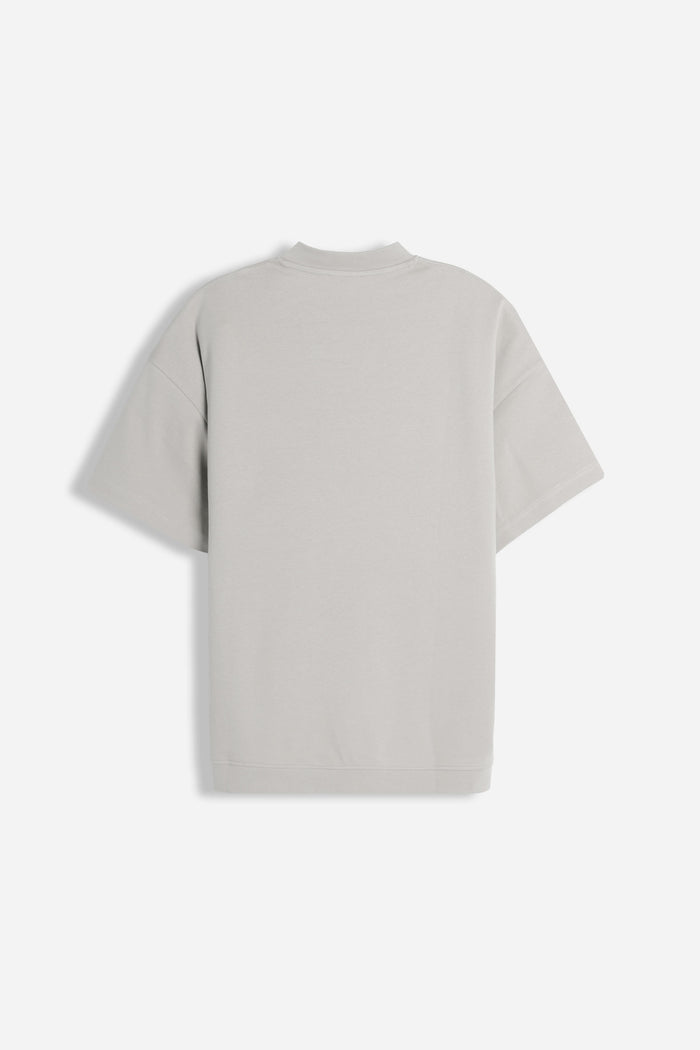 T-SHIRT SCOLLO A V OVER FIT GRIGIO