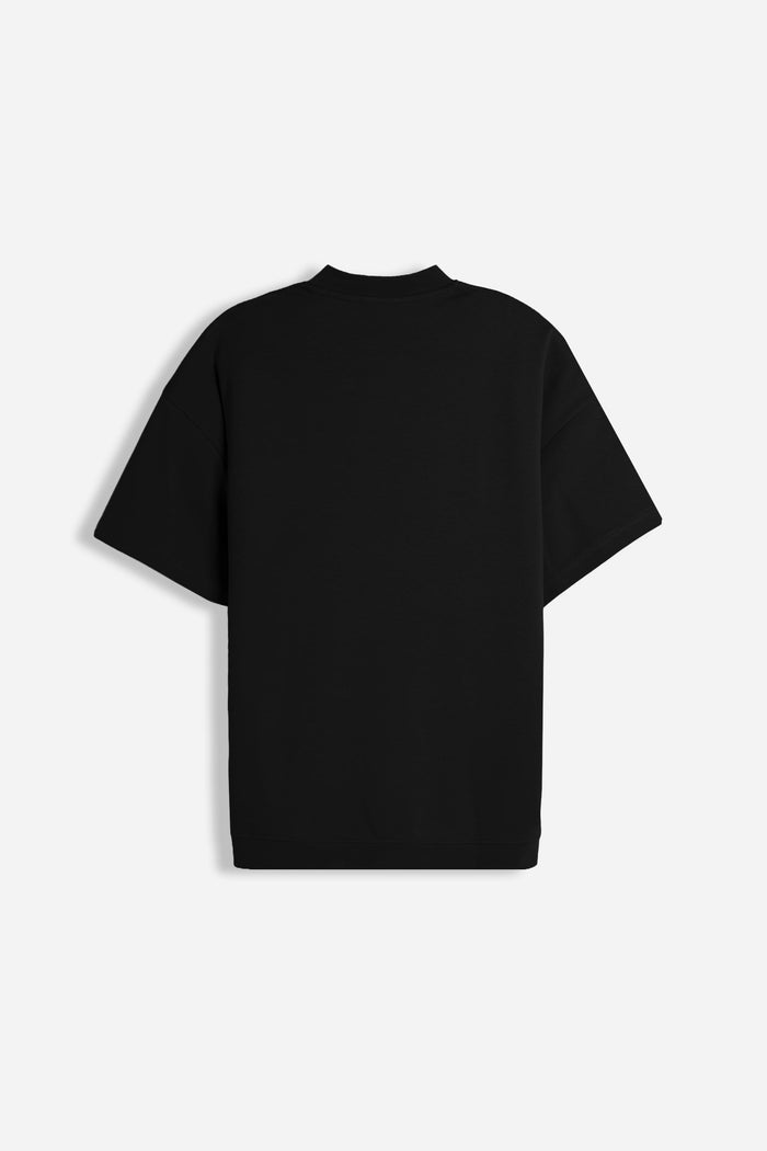 T-SHIRT SCOLLO A V OVER FIT NERO