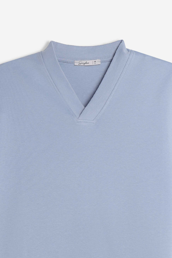 T-SHIRT SCOLLO A V OVER FIT POLVERE