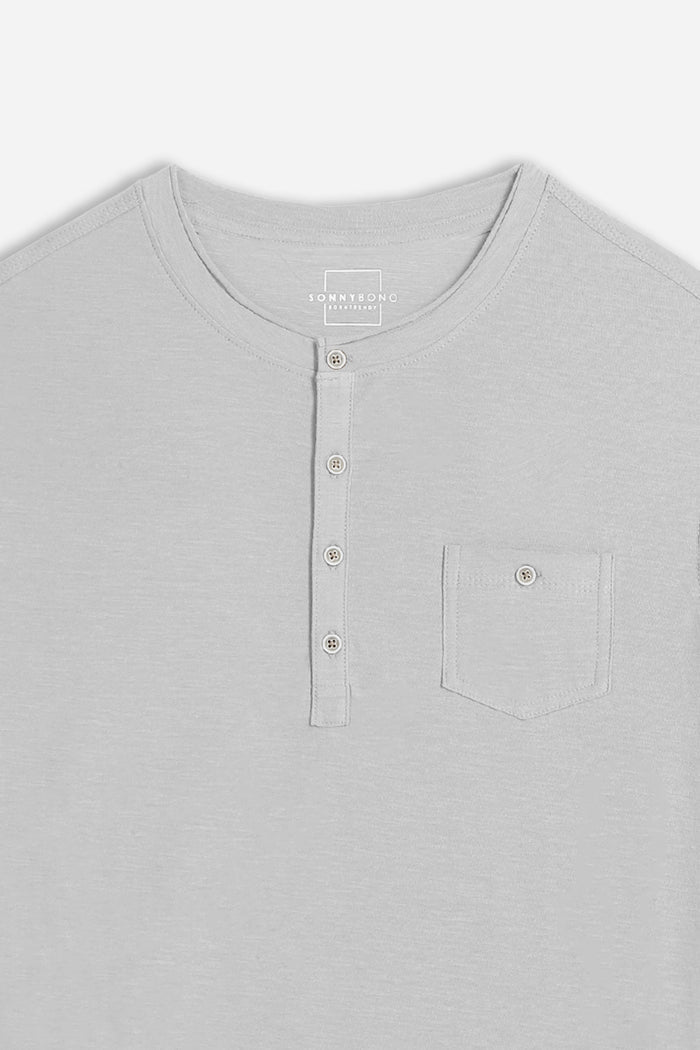 T-SHIRT SLUB SERAFINO CON TASCHINO GRIGIO