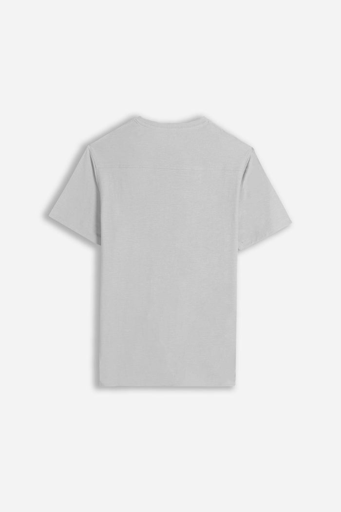 T-SHIRT SLUB  SERAFINO CON TASCHINO GRIGIO