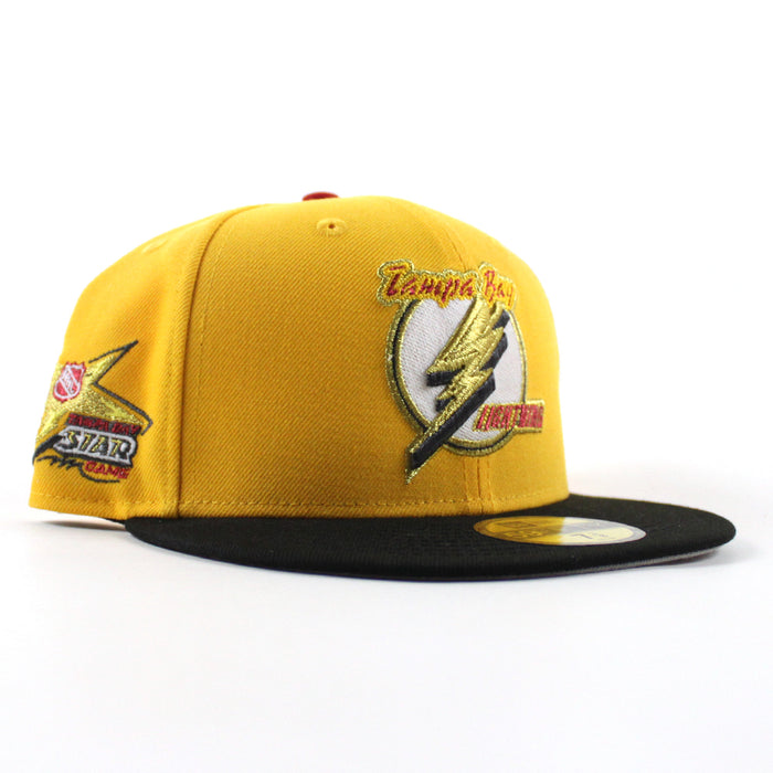 Tampa Bay Lightning 1999 All Star Game New Era 59Fifty Fitted Hat (Gold Black Gray Under brim)