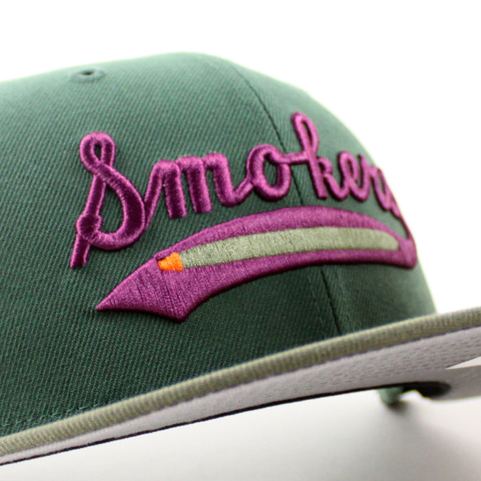 Tampa Smokers Florida State League Patch New Era 59Fifty Fitted Hat (Mountain Green Olive Green Gray Under Brim)