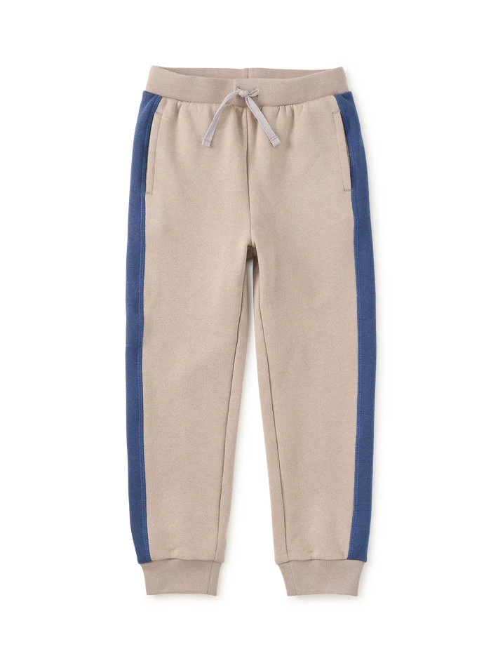 Tea Collection Colorblock Stripe-Out Joggers in Mist