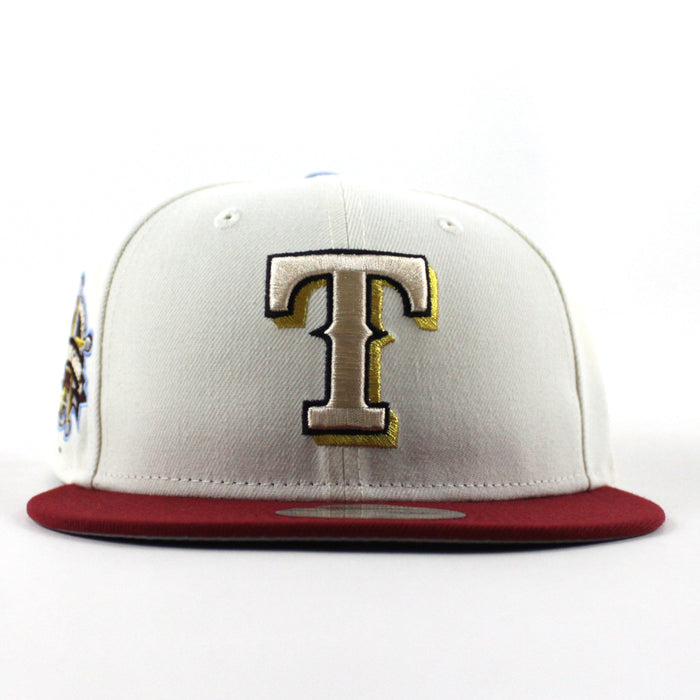 Texas Rangers 1995 All Star Game New Era 59Fifty Fitted Hat (Chrome White Brick Red Gray Under Brim)