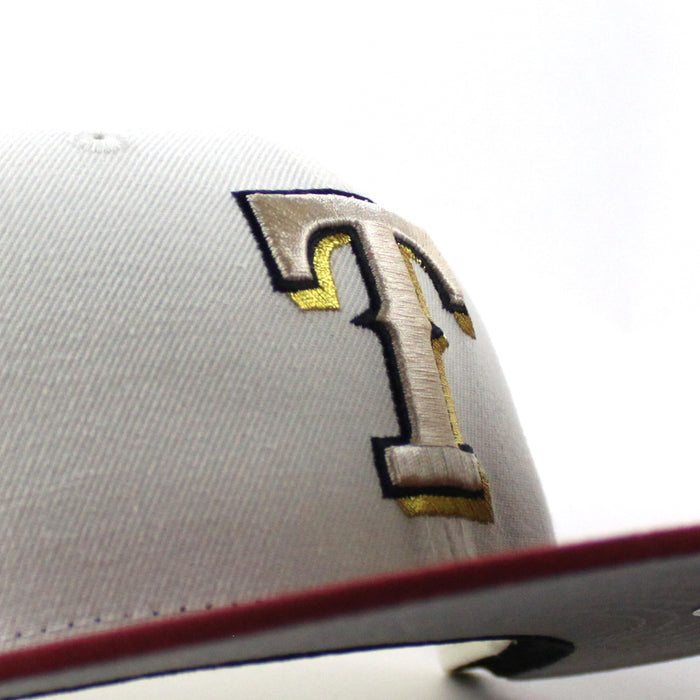 Texas Rangers 1995 All Star Game New Era 59Fifty Fitted Hat (Chrome White Brick Red Gray Under Brim)