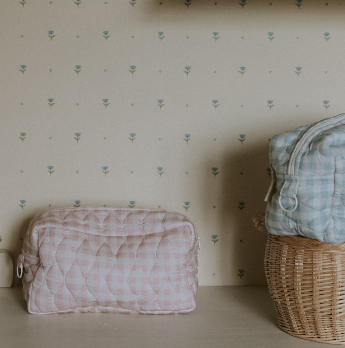 Toiletry Pouch in Pink Gingham