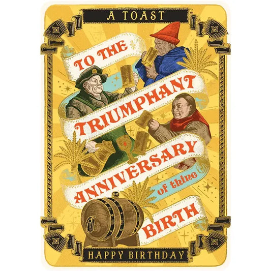 Triumphant Toast Birthday Card
