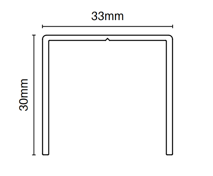 U Channel - Extrusion - 6000MM LONG 30mm x 33mm - Image 2
