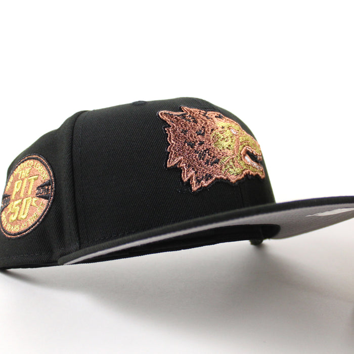 University of New Mexico Lobos the Pit 50th New Era 59Fifty Fitted Hat (Black with Brown Gray Under Brim)