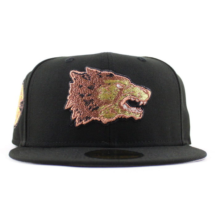 University of New Mexico Lobos the Pit 50th New Era 59Fifty Fitted Hat (Black with Brown Gray Under Brim)