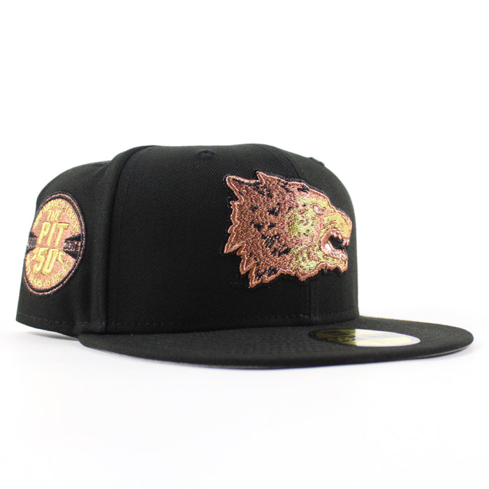 University of New Mexico Lobos the Pit 50th New Era 59Fifty Fitted Hat (Black with Brown Gray Under Brim)