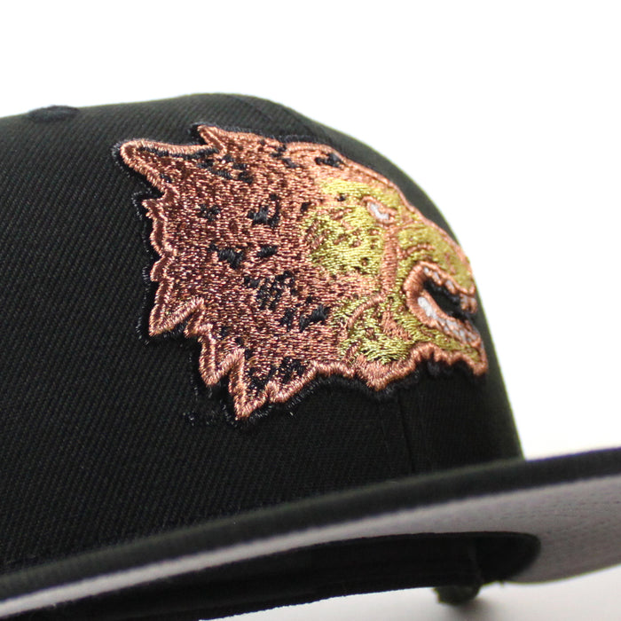 University of New Mexico Lobos the Pit 50th New Era 59Fifty Fitted Hat (Black with Brown Gray Under Brim)