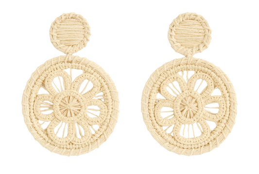 Victoria Dunn Sapphire Earring in Iraca Palm