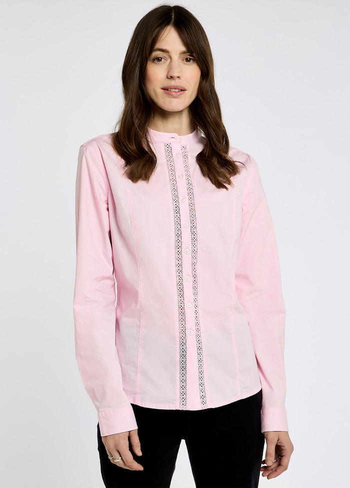 Waterlily Ladies Mandarin Collar Shirt - Pale Pink