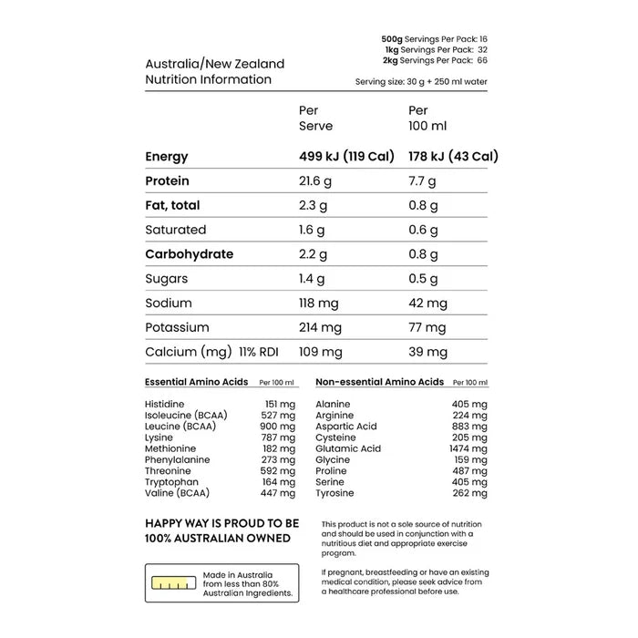Chocolate whey protein powder nutritional information.