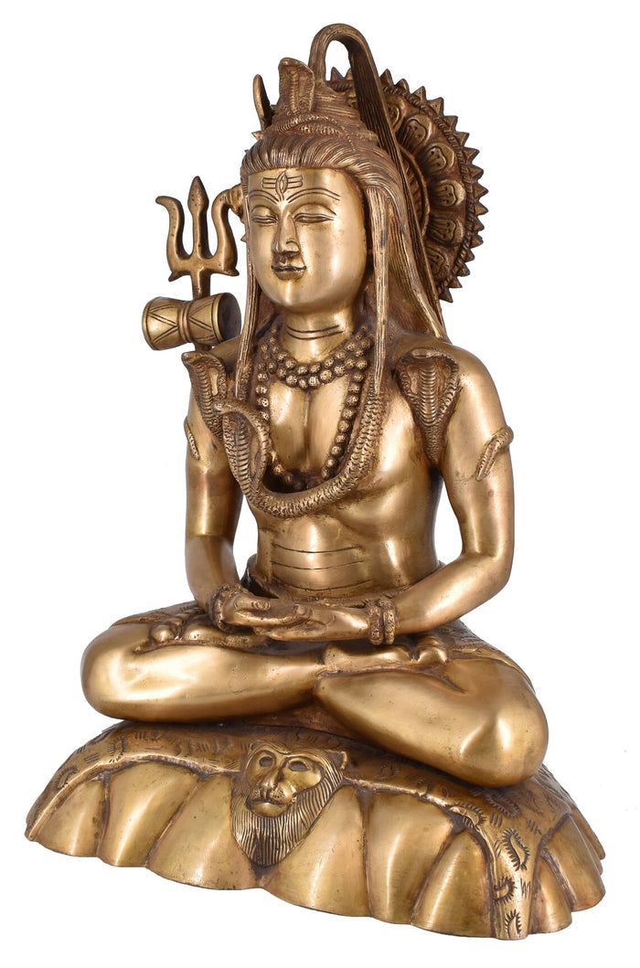 White Whale Lord Shiva Brass Statue Idol Sculpture Hindu God Natraja Shiv Figurine Home Décor