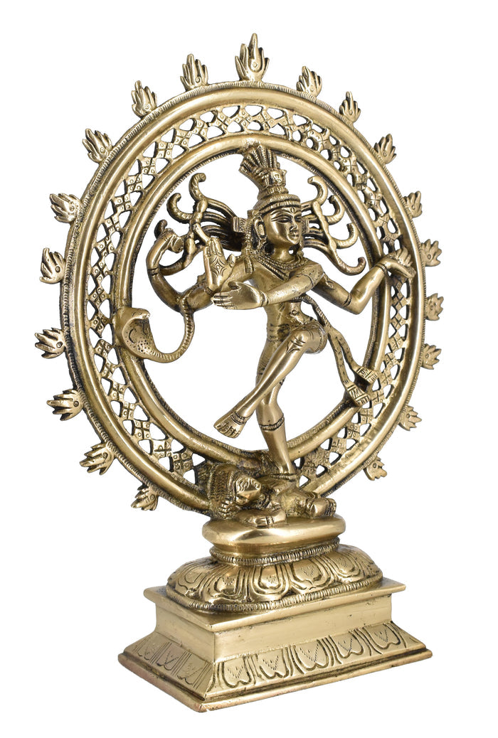 White Whale Natraj Brass Statue,Nataraja - King of Dancers Hindu God Shiva for Home Temple Mandir feng Shui Home Decorative Showpiece