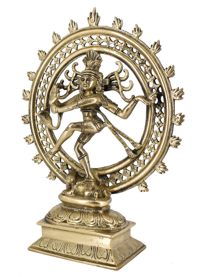 White Whale Natraj Brass Statue,Nataraja - King of Dancers Hindu God Shiva for Home Temple Mandir feng Shui Home Decorative Showpiece