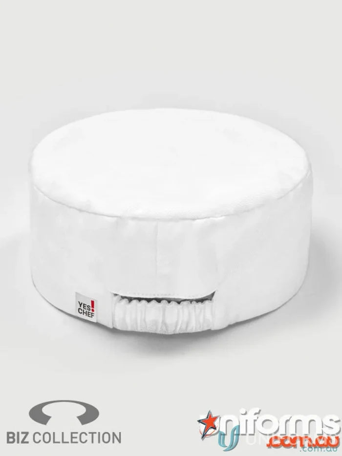 White chef’s hat from Biz Collection Chef kitchen attire, chef cap ch238 style