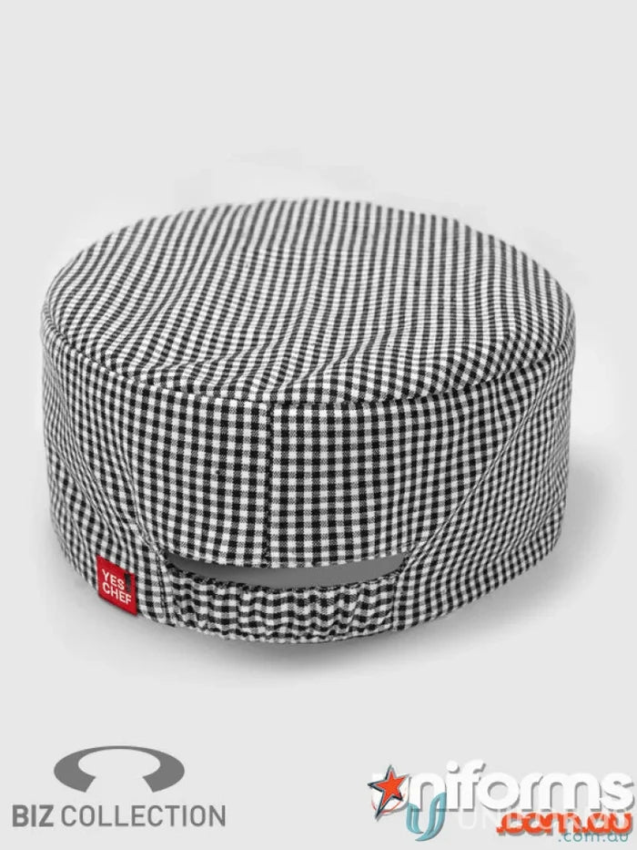 Black and white checkered chef cap ch238 from Biz Collection Chef kitchen attire