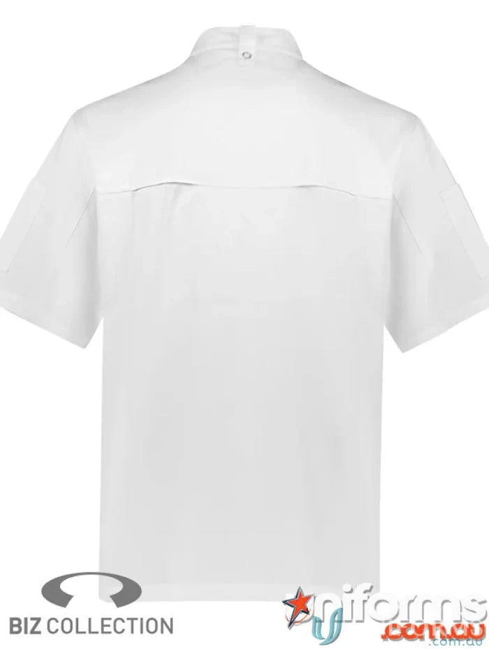 White short-sleeved Zest SS Chef Jacket with underarm mesh inserts to stay cool