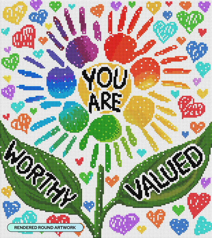 You Are Worthy & Valued - Diamond Art Club DIY Kit