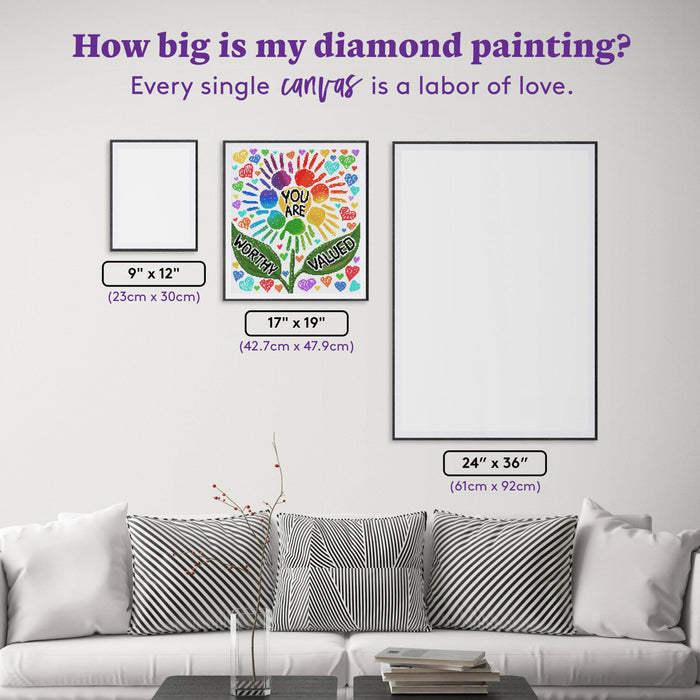 You Are Worthy & Valued - Diamond Art Club DIY Kit