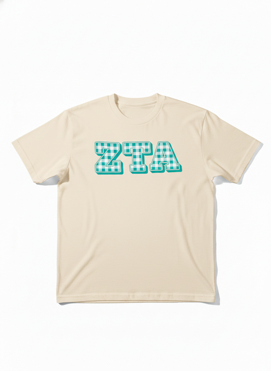 Zeta Tau Alpha Checkered T-shirt